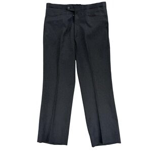 Sansabelt Dress Pants Mens 32x28 Gray Flat Front Straight Leg Microfiber Office